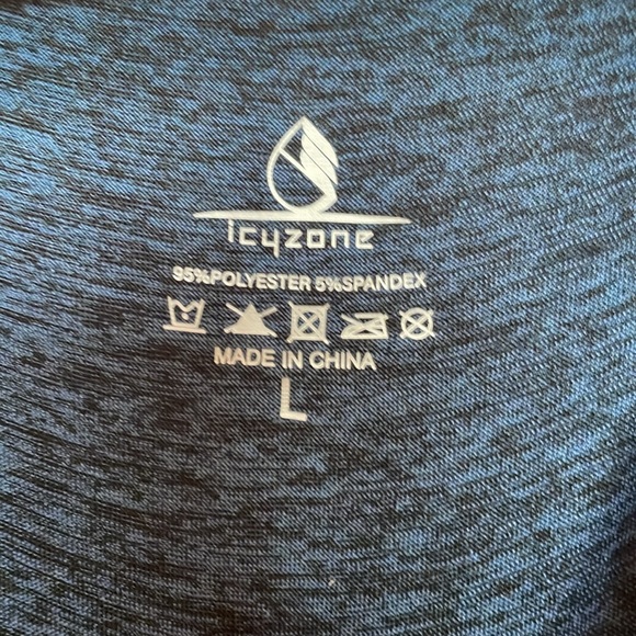 Dark/Navy Blue Athletic Moisture-Wicking Large Heather V Neck Shirt by Icy Zone - Picture 3 of 3